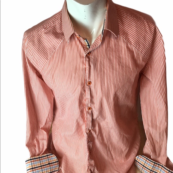 Stone Rose Other - Stone Rose Black Rivet Mens Shirt SIZE 4/L Orange